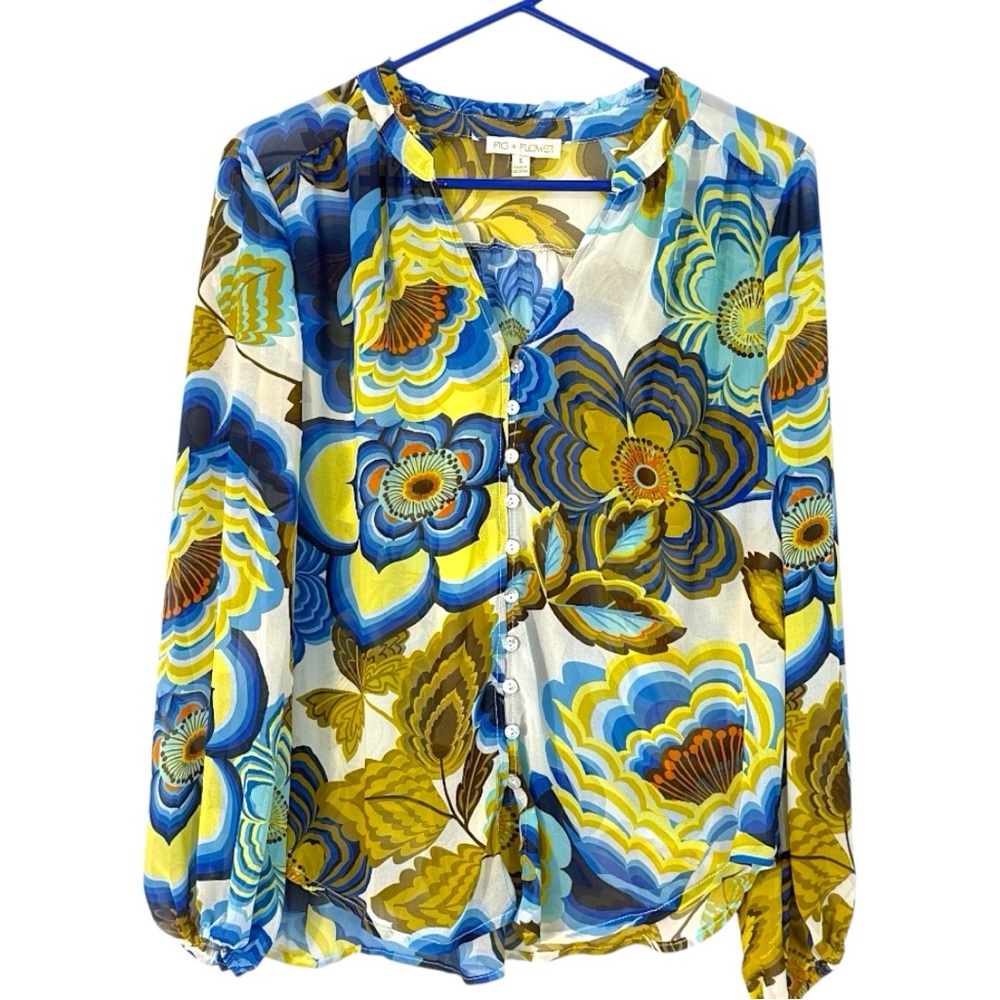 Fig + Flower Floral Blouse